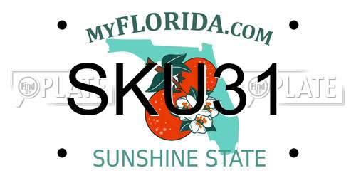 SKU31 Florida License Plate