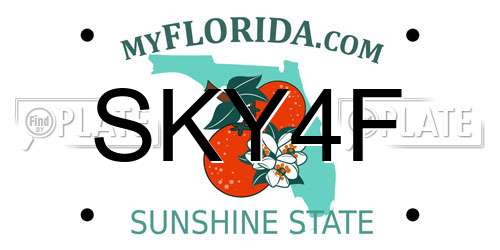SKY4F Florida License Plate
