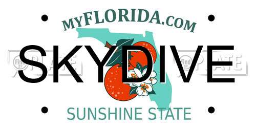 SKYDIVE Florida License Plate