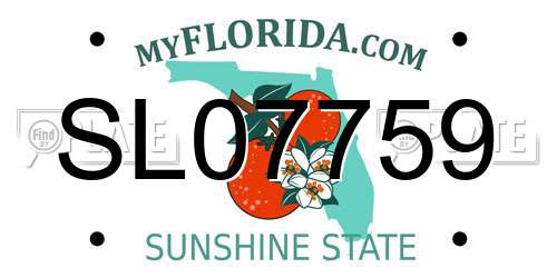 SL07759 Florida License Plate