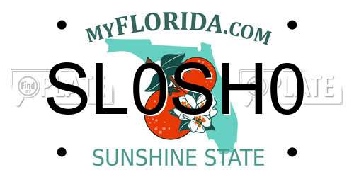 SL0SH0 Florida License Plate