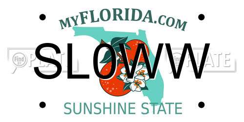 SL0WW Florida License Plate