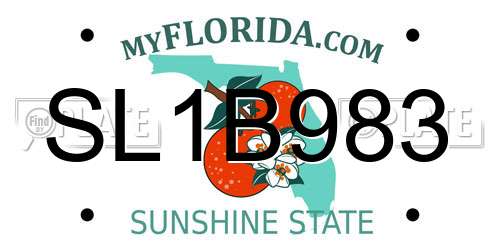 SL1B983 Florida License Plate