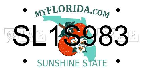 SL1S983 Florida License Plate