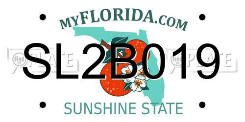 SL2B019 Florida License Plate