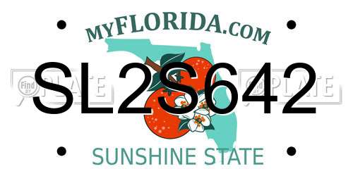 SL2S642 Florida License Plate