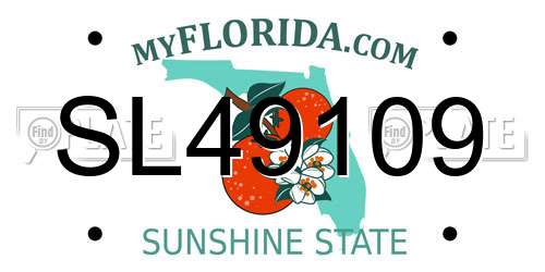 SL49109 Florida License Plate