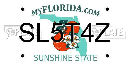 SL5T4Z Florida License Plate