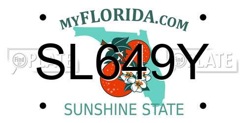 SL649Y Florida License Plate