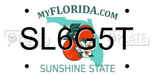 SL6G5T Florida License Plate