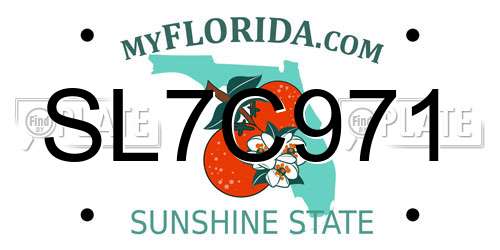 SL7C971 Florida License Plate
