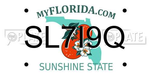 SL7I9Q Florida License Plate