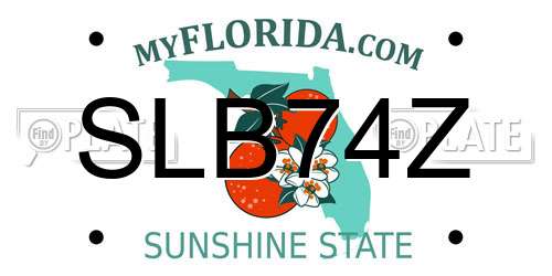 SLB74Z Florida License Plate