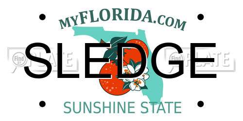 SLEDGE Florida License Plate