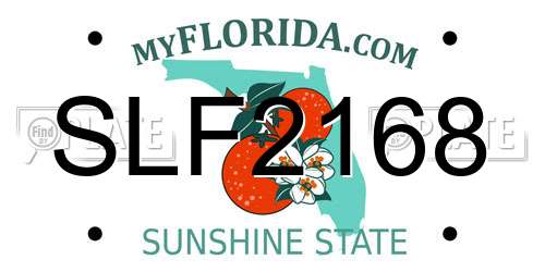 SLF2168 Florida License Plate