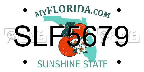 SLF5679 Florida License Plate