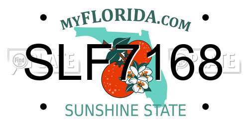 SLF7168 Florida License Plate