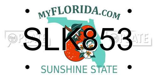SLK853 Florida License Plate