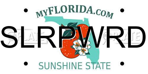 SLRPWRD Florida License Plate