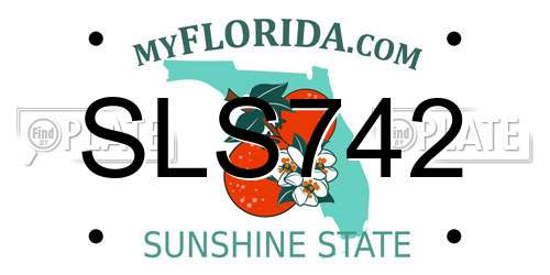 SLS742 Florida License Plate