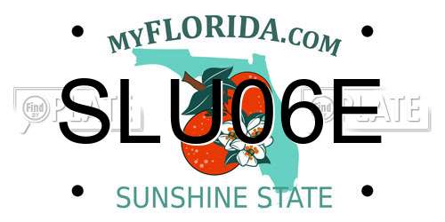 SLU06E Florida License Plate