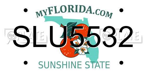 SLU5532 Florida License Plate