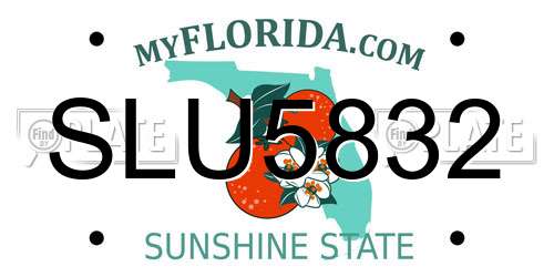 SLU5832 Florida License Plate