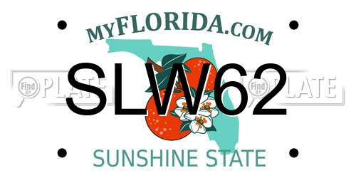 SLW62 Florida License Plate