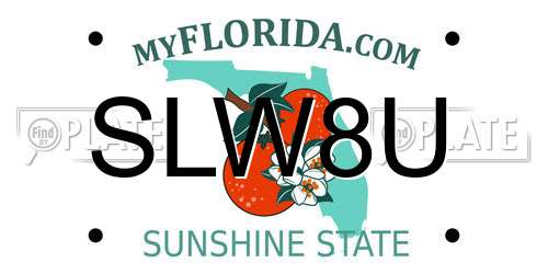 SLW8U Florida License Plate