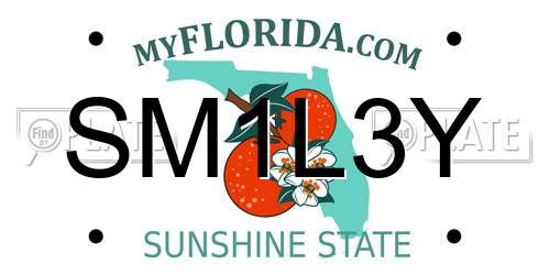 SM1L3Y Florida License Plate