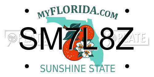 SM7L8Z Florida License Plate