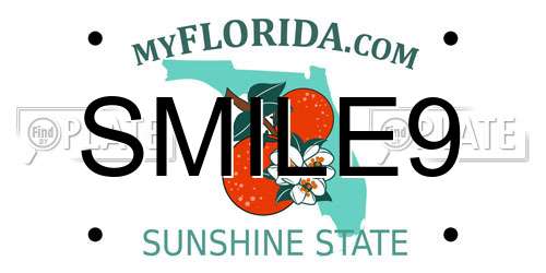 SMILE9 Florida License Plate