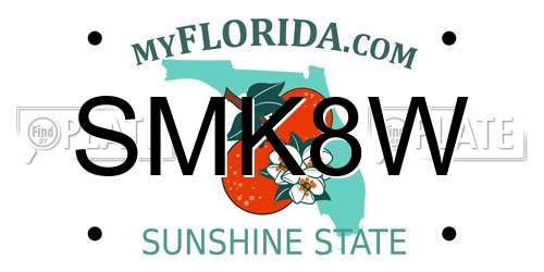 SMK8W Florida License Plate