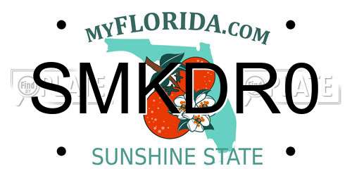 SMKDR0 Florida License Plate