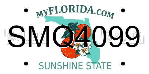 SMQ4099 Florida License Plate