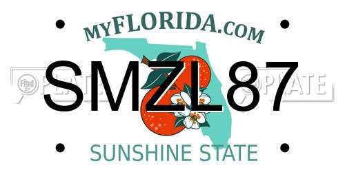 SMZL87 Florida License Plate