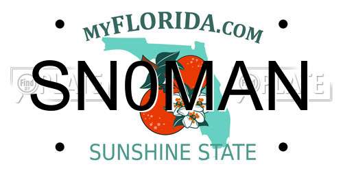 SN0MAN Florida License Plate