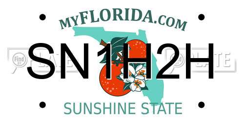 SN1H2H Florida License Plate