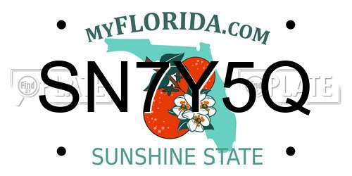 SN7Y5Q Florida License Plate
