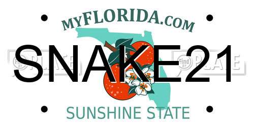 SNAKE21 Florida License Plate