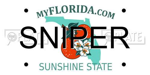 SNIPER Florida License Plate