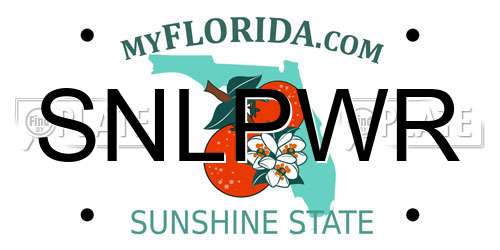 SNLPWR Florida License Plate