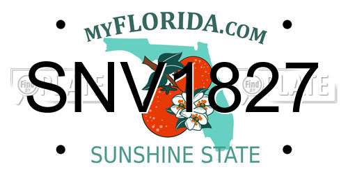 SNV1827 Florida License Plate