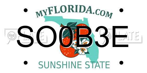SO0B3E Florida License Plate