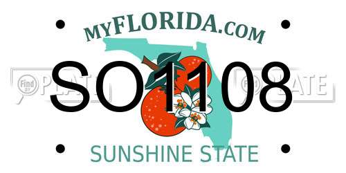 SO1108 Florida License Plate