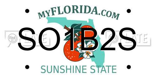 SO1B2S Florida License Plate