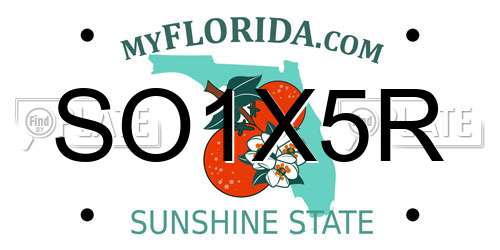 SO1X5R Florida License Plate