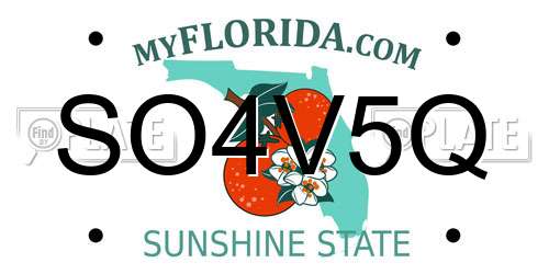 SO4V5Q Florida License Plate