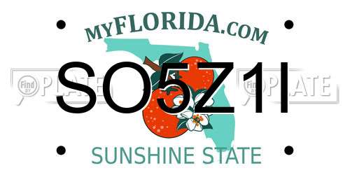 SO5Z1I Florida License Plate