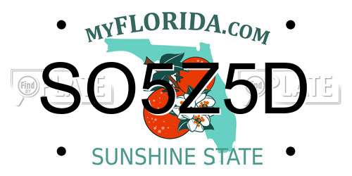 SO5Z5D Florida License Plate